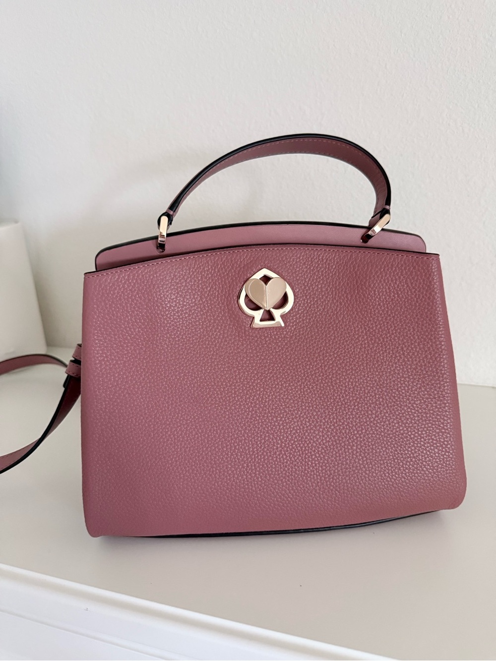 Kate Spade Mauve Pebbled Leather Top-Handle Crossbody